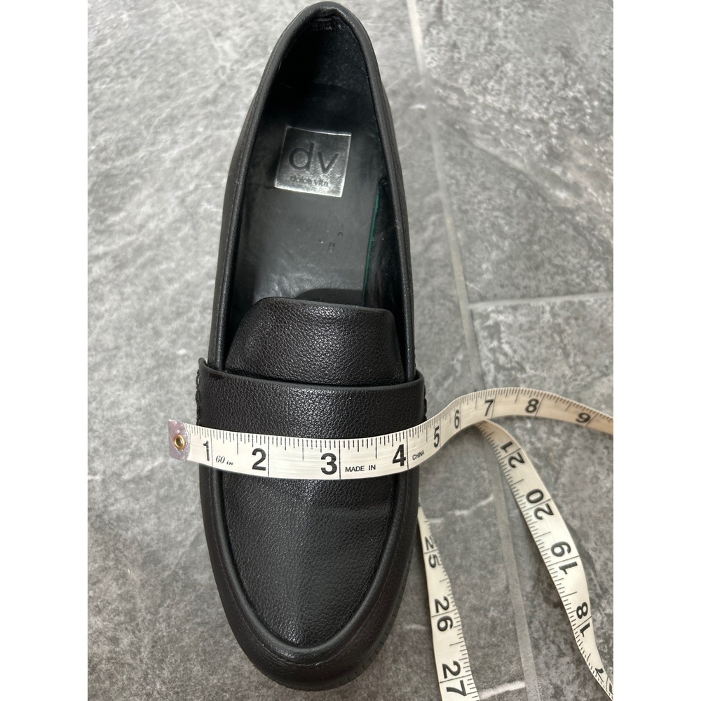 DV Dolce Vita Neeka Lug Sole Platform Loafer Size 7.5 Black Faux Leather Fall - Picture 12 of 12